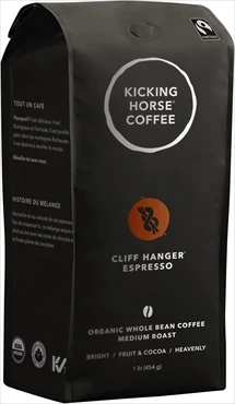 Kicking Horse Coffee, Cliff Hanger Espresso, Medium Roast, Whole Bean, 1 lb - Certified Organic, Fairtrade, Kosher Coffee image-2