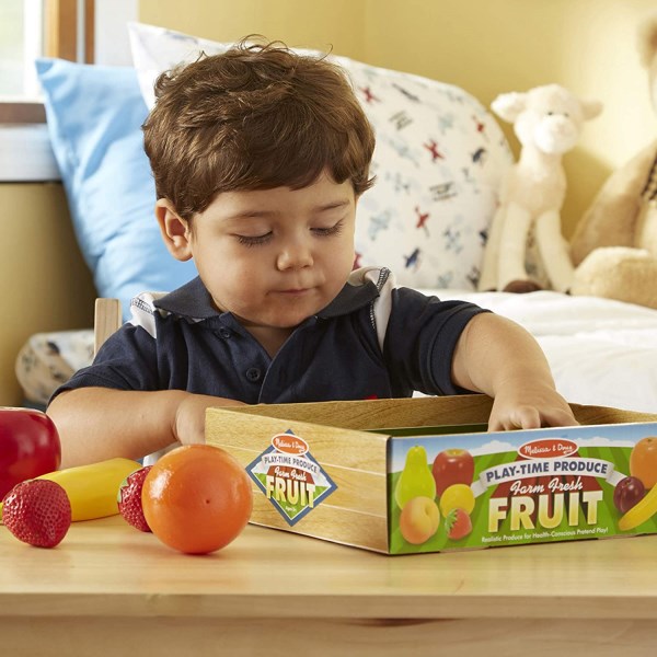 Melissa & Doug Playtime Produce Fruits Play Food Set with Crate